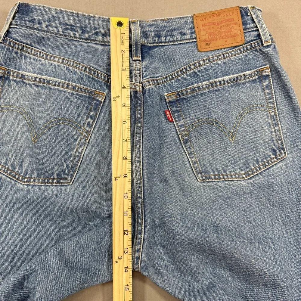 Levi's Premium 501 Regular Straight‎ Blue Button Fly men 31X28 Distressed Y2K